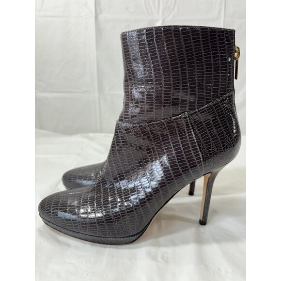 Jimmy Choo grey lizard embossed Leather Bootie Boots Size 8.5 - Picture 5 of 14